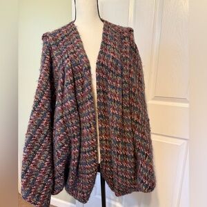 Multicolor Open-Front Women’s Knit Cardigan